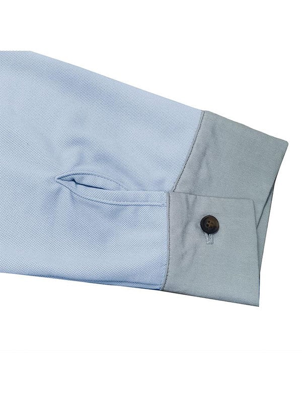 Men's Contrasting Lapel Long Sleeve Polo Shirt