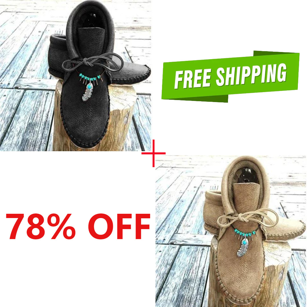 (👢LAST DAY 75% OFF)2023 Short Tube Orthopedic Boots For Women With Feather