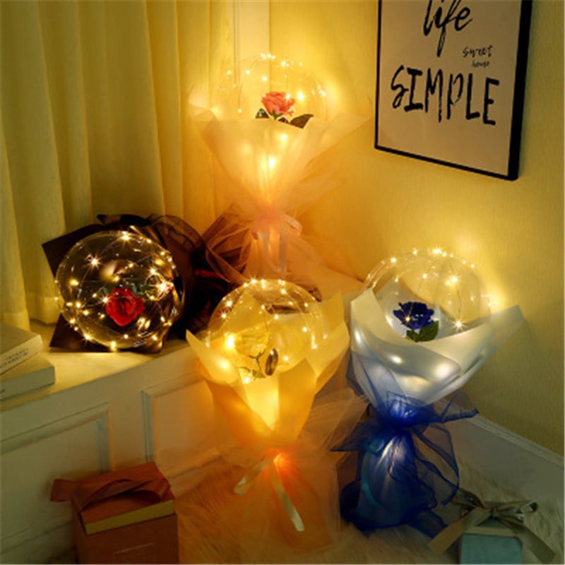 🔥Last Day Promotion - 50% OFF🔥 LED Luminous Balloon Flower Bouquet Flower In Balloon For Gift And Home Decoration - BUY 2 GET 1 FREE