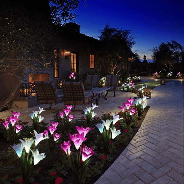 (40% Off Today!)Spring Artificial Lily Solar Garden Stake Lights