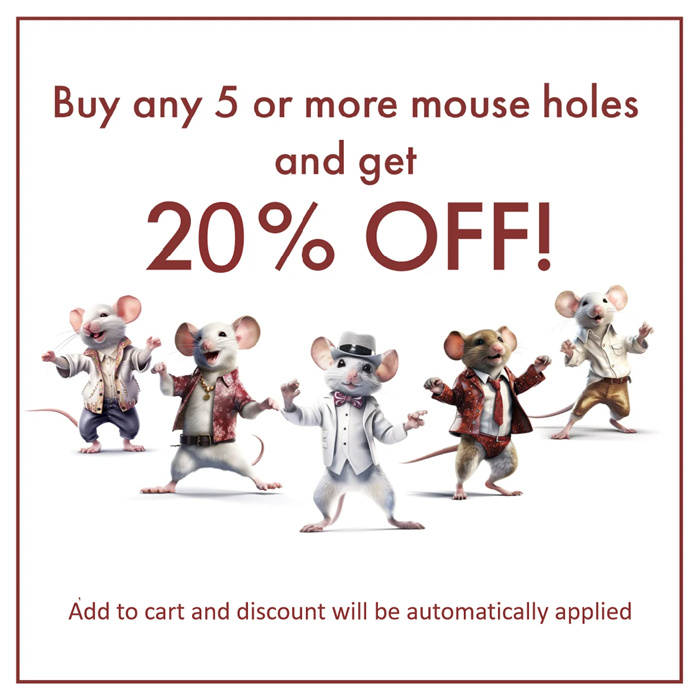 Tea Time Mice - Mouse Hole 3D Wall Sticker
