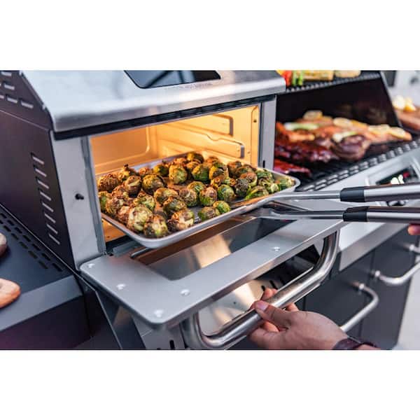 Nexgrill 2-Burner Propane Gas Digital Smart Grill in Black with Air Fryer Oven with Cover