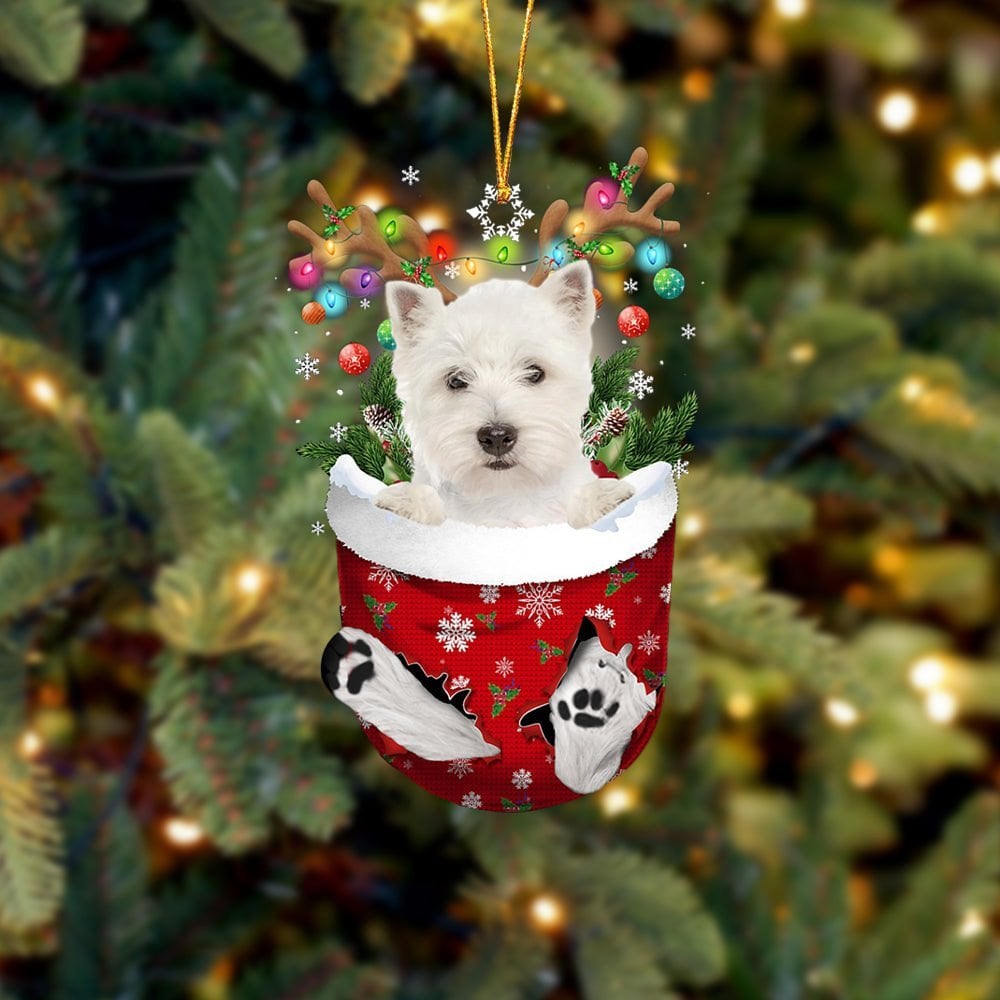 West Highland White Terrier In Snow Pocket Ornament