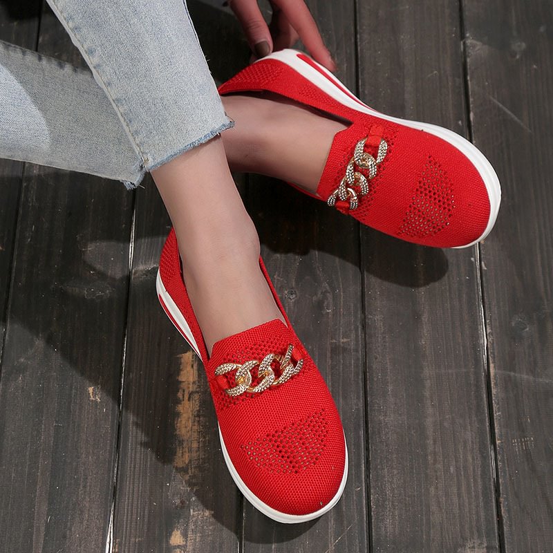 🔥Last Day 49% OFF - Women's Woven Breathable Orthopedic Wedge Sneakers