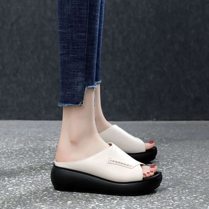 2023 Women's New Thick-Bottomed Fish Mouth Slippers-Limited Time Offer: 50% OFF
