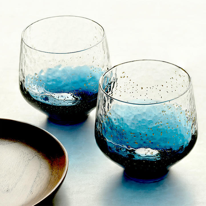 Yachiyo kiln Tumblers Drinking Cup - Clear Shiny Starry Sky Stemless Glassware