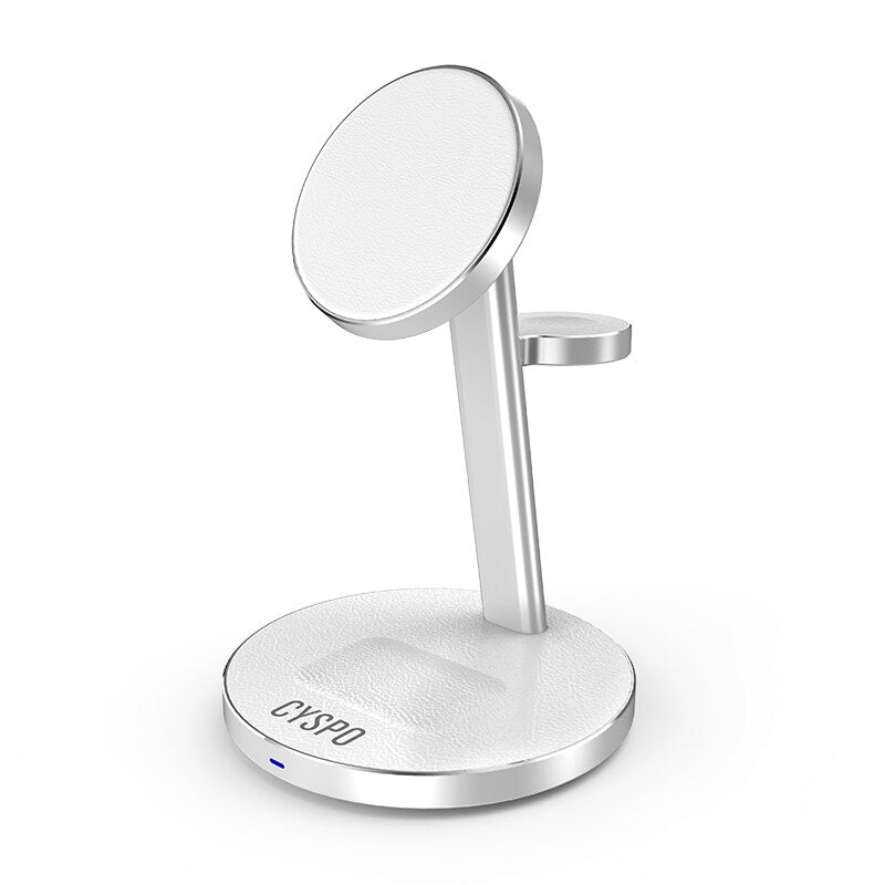 3-in-1 Aluminum Magnetic Wireless Charger Dock