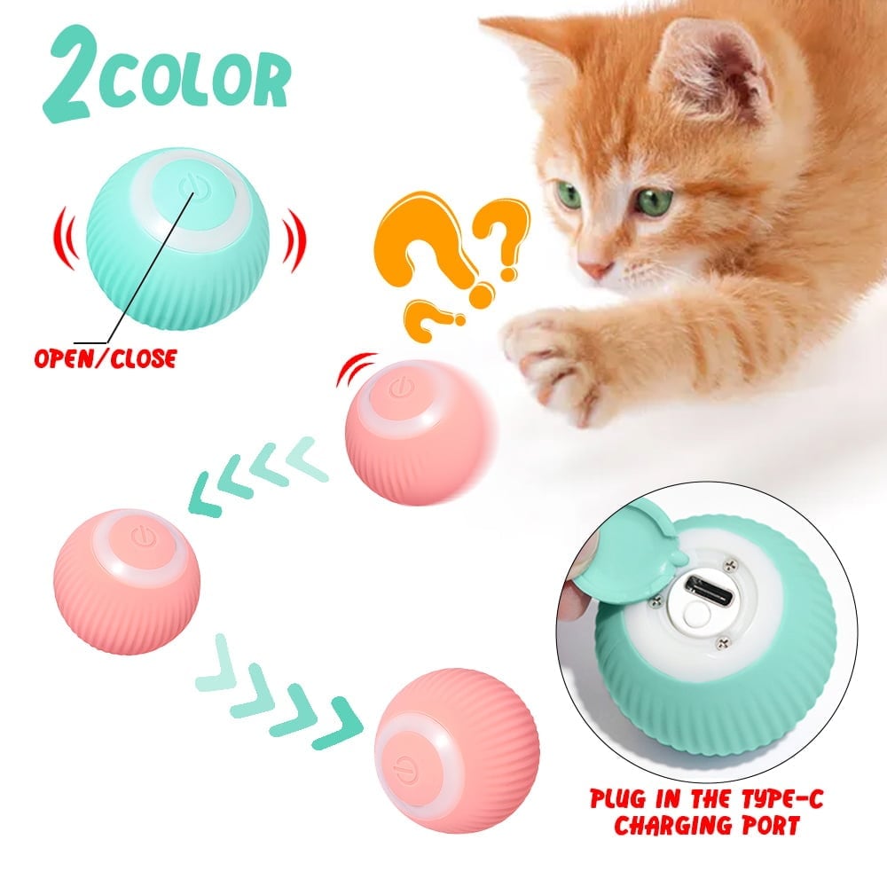 🌲Christmas Sale 48% OFF - Smart Cat Toys Automatic Rolling Ball (BUY 2 FREE SHIPPING)