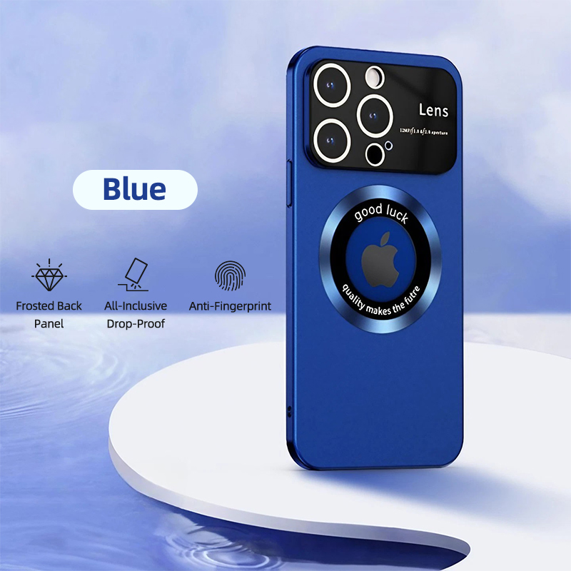 Large Window Metal Frosted Magnetic Suction Case Cover for iPhone