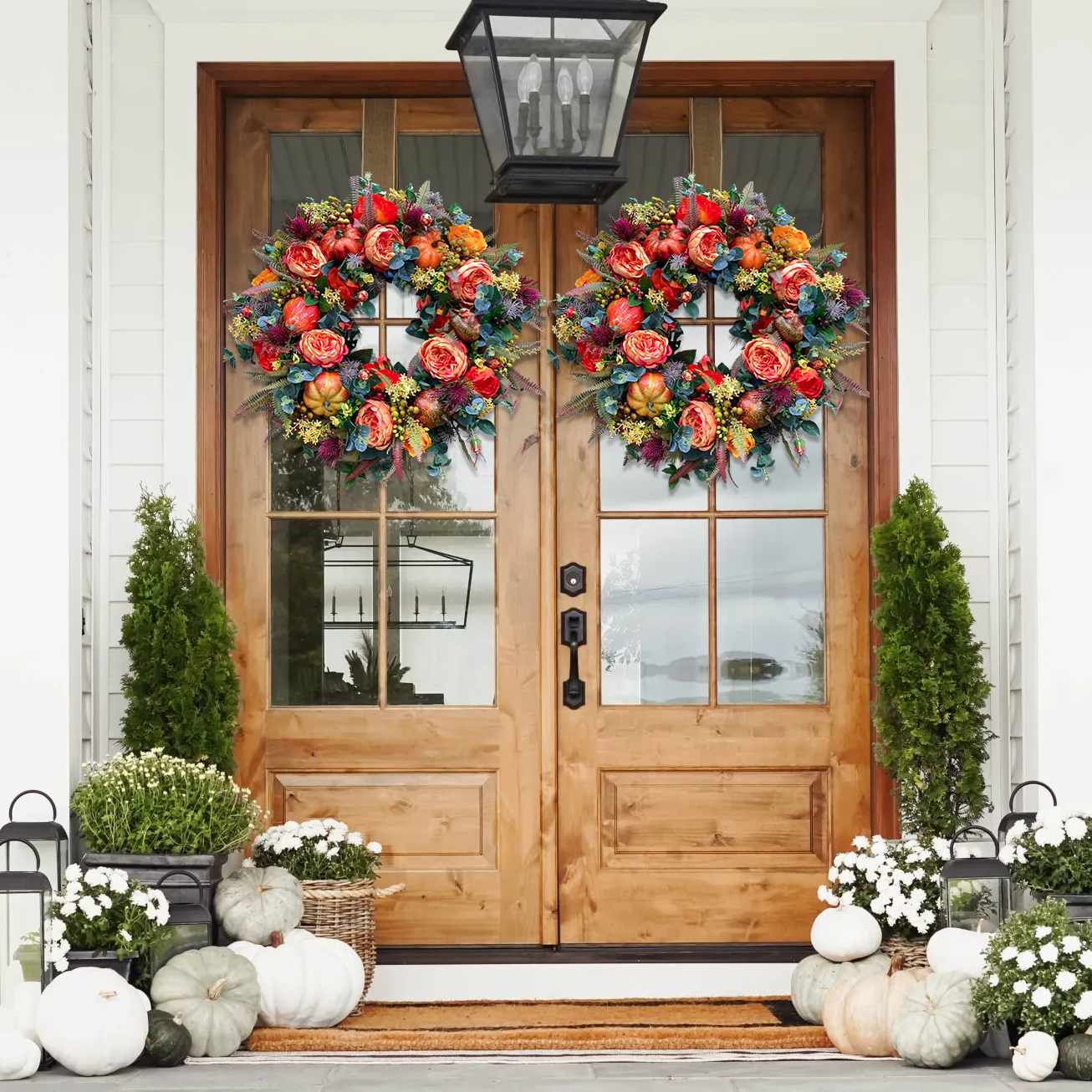 🔥Today 49% OFF🔥Fall Peony and Pumpkin Wreath - Year Round Wreath