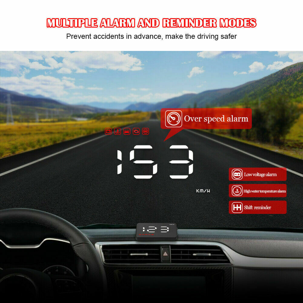 Car Head Up Display OBD2 II HUD Projector Speedometer MPH KM/h Speed Warning New