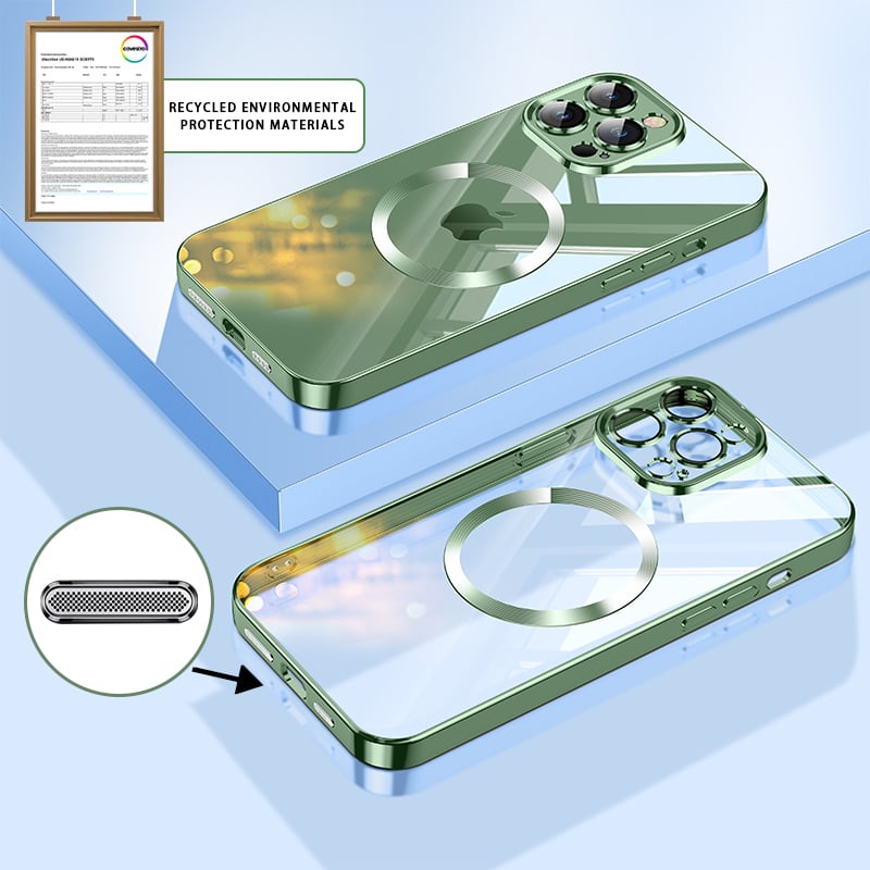 Electroplating Wireless Magnetic Charging All-Inclusive With Lens Protection Case for iPhone