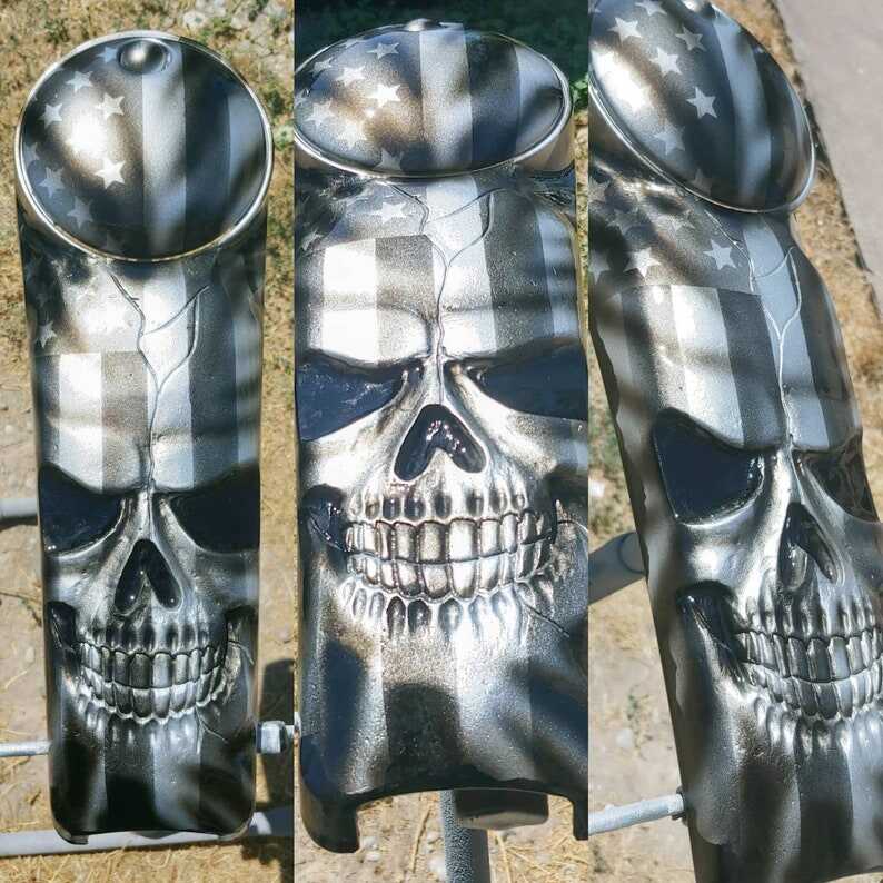 Harley Motorcycle Harley-Davidson Touring Console Big Skull And Tattered American Flag