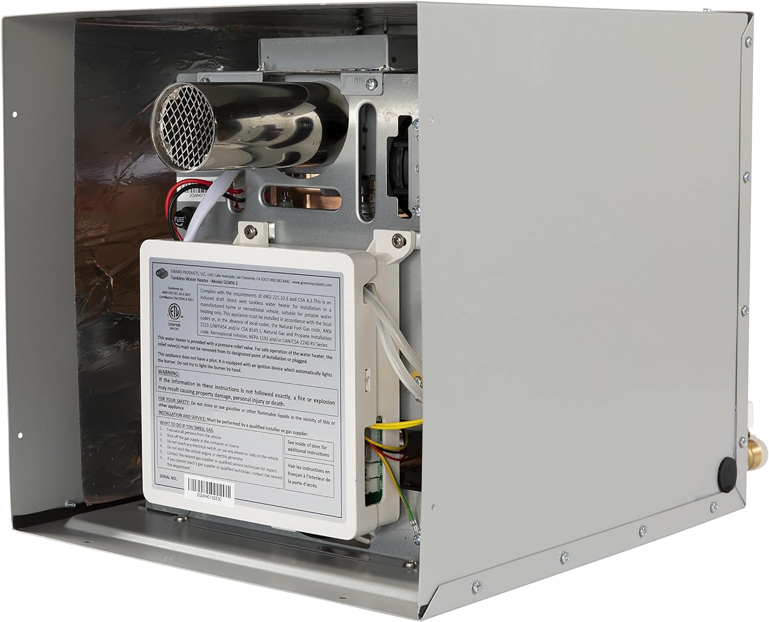 GIRARD Tankless RV Water Heater 12V Power 42000 BTU Digital Control Panel