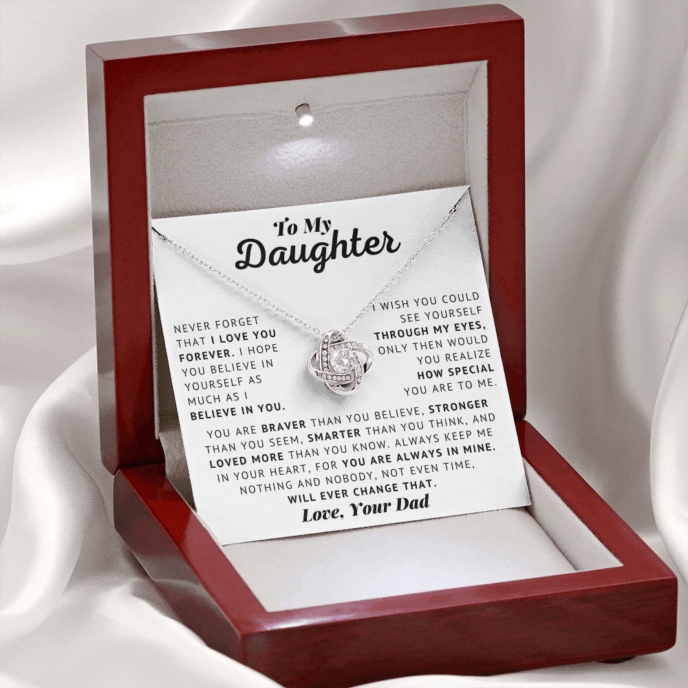 To My Daughter - I Love You Forever - Love Knot Necklace