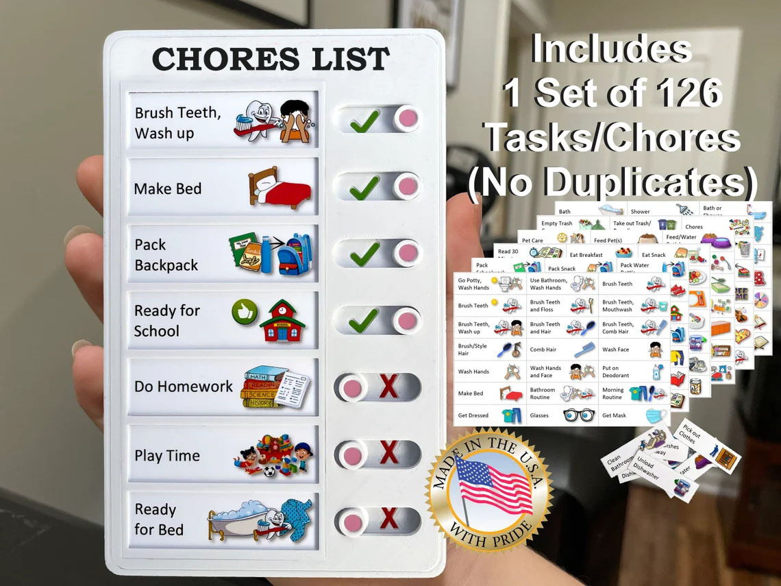 Replaceable Chores Checklist, Chore Chart, Task Board, Daily Tasks