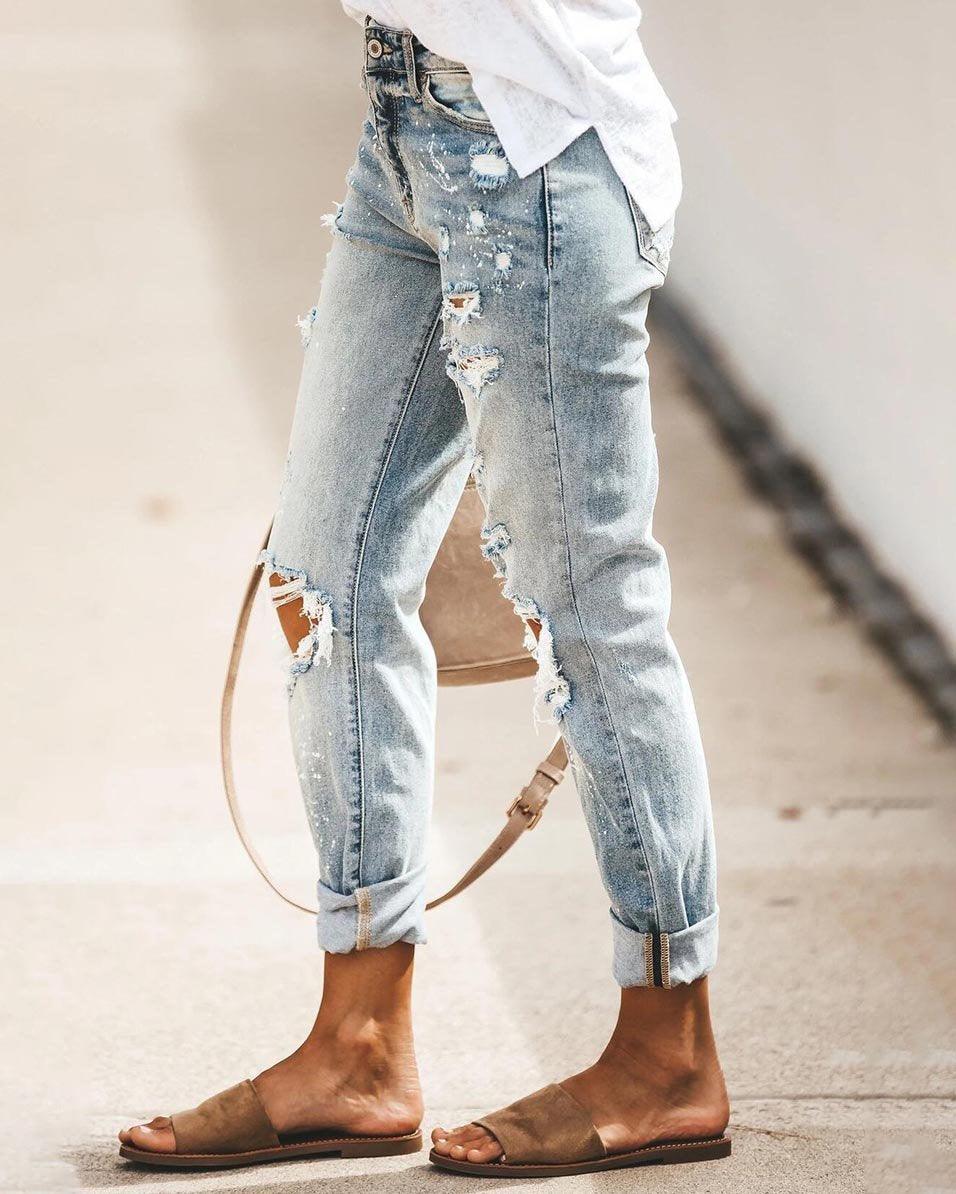 Straight Ripped Jeans