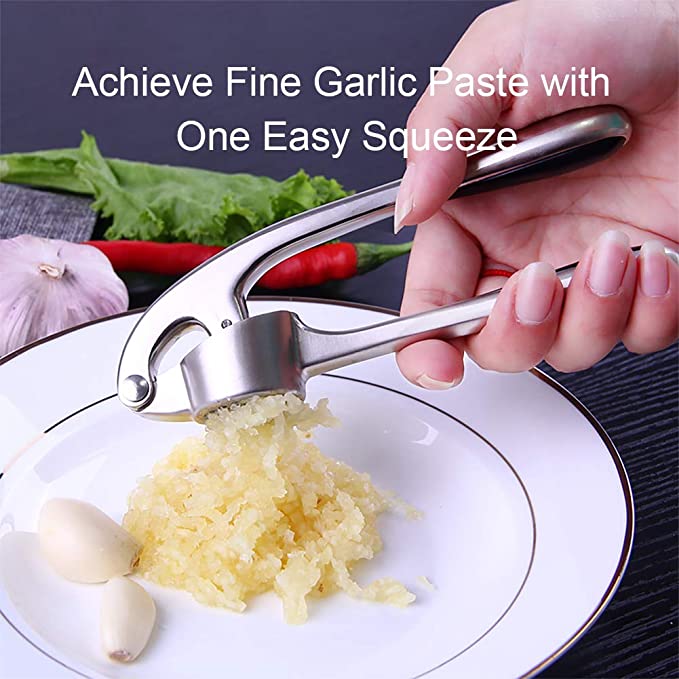 No need to remove garlic peel-VOTOER™ Premium Garlic Press with Soft Easy-Squeeze Ergonomic Handle