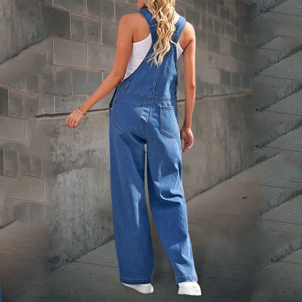 🔥49% OFF &  FREE SHIPPING - Women's Loose Adjustable Strap Wide Leg Denim