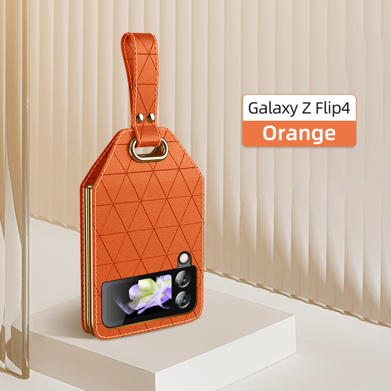 Rhombus Leather Hand Strap Holder Case Cover for Samsung