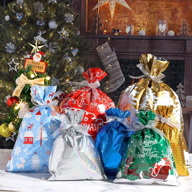 🎄Early Christmas Sale-48% OFF)Drawstring Christmas Gift Bags(BUY 4 SETS GET FREE SHIPPING)