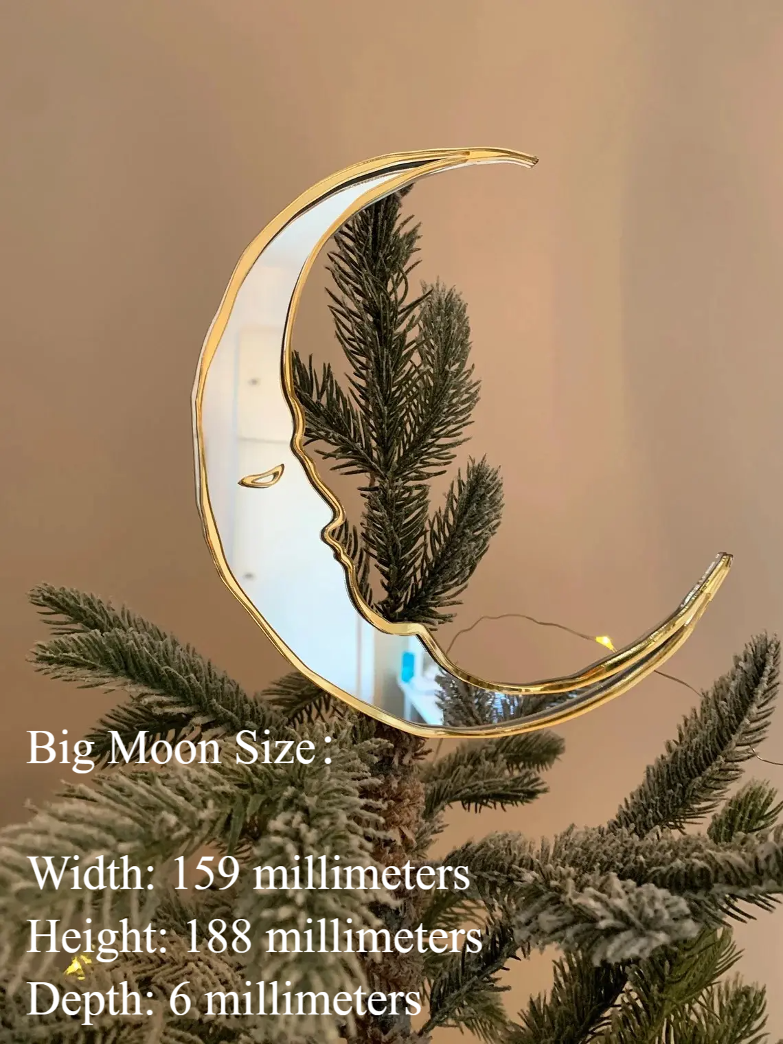 Crescent moon and star Christmas tree ornaments