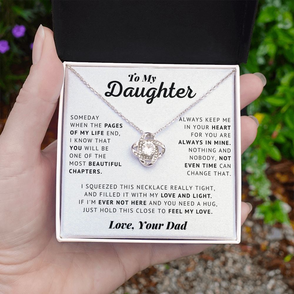 Daughter - Pages of My Life - Love Knot Necklace