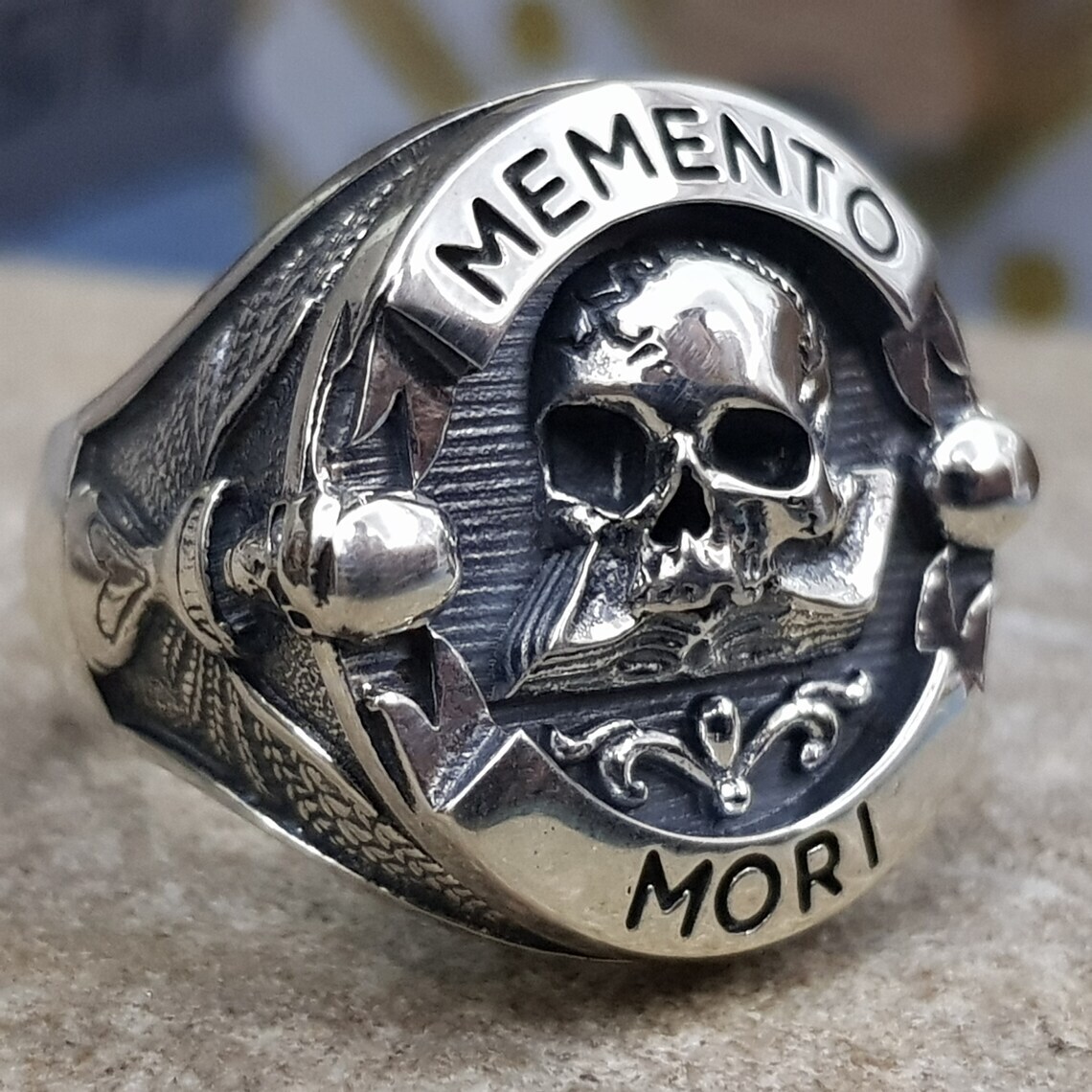 Memento Mori Skull Sterling Silver Ring