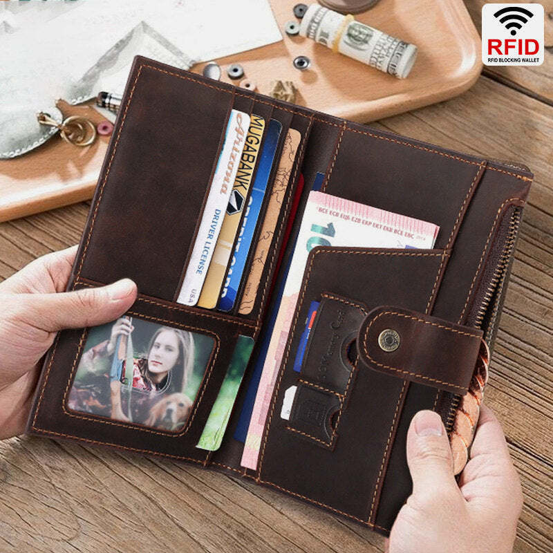 RFID Business Clutch Long Wallet