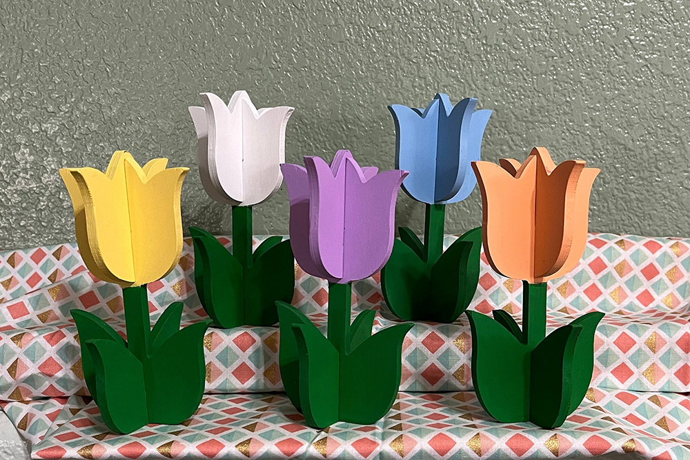 3D Wooden Spring Tulip