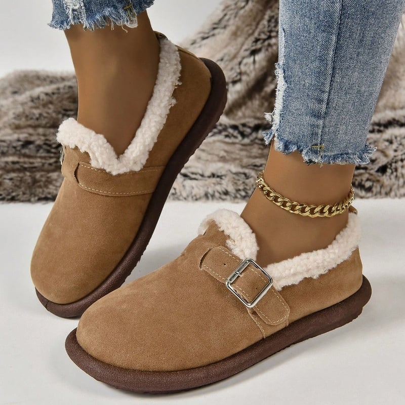 🔥Last Day 50% OFF -Women's Plush Round Toe Slip-On Flats-Buy 2 Free Shipping