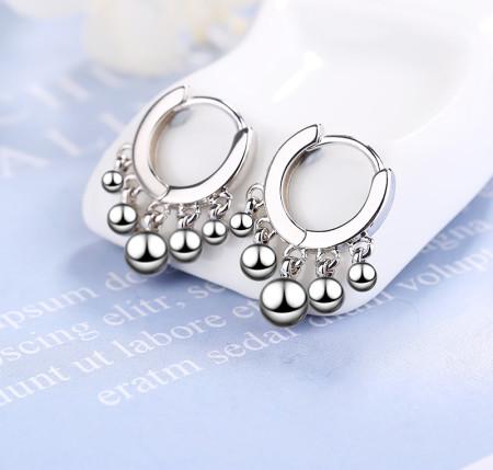 925 sterling silver round bead earrings