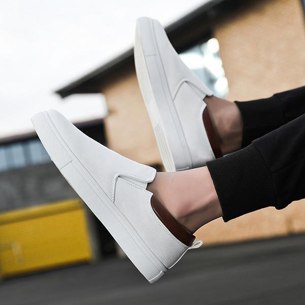 Chicinskates Men's Comfy Slip-On Canvas Flat Shoes