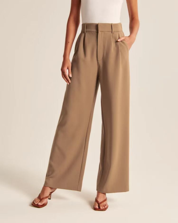 Crepe Pleated Pants (Free Shipping)