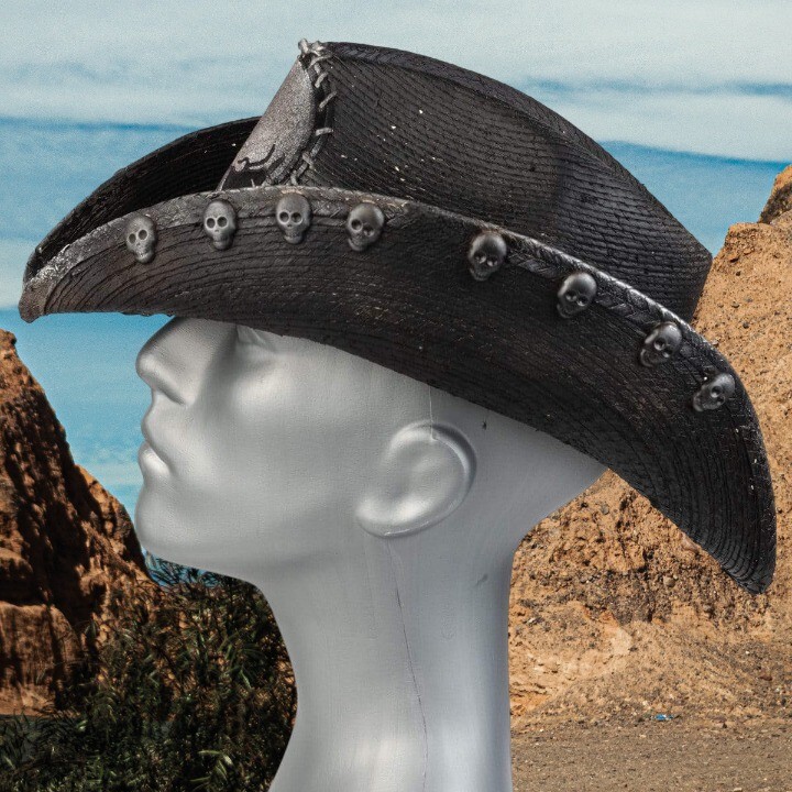 Heavy Metal Rocker Handstitched Skull Hat