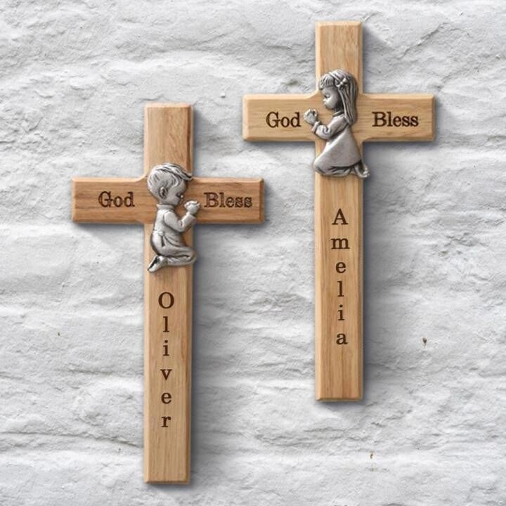 Personalized Wood Cross-Bless For Child