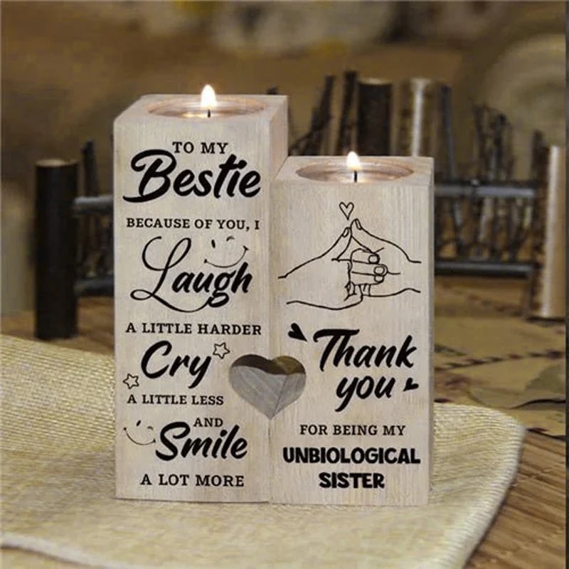 🎁(Last Day 70% OFF)🎁Smile A Lot More -Wooden Candle Holder