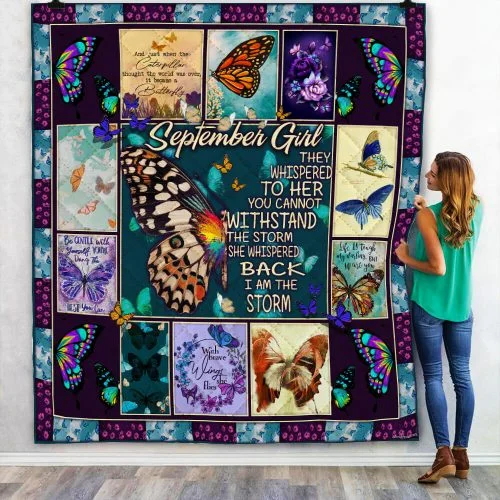 September Girl I Am The Storm Butterfly Quilt Blanket