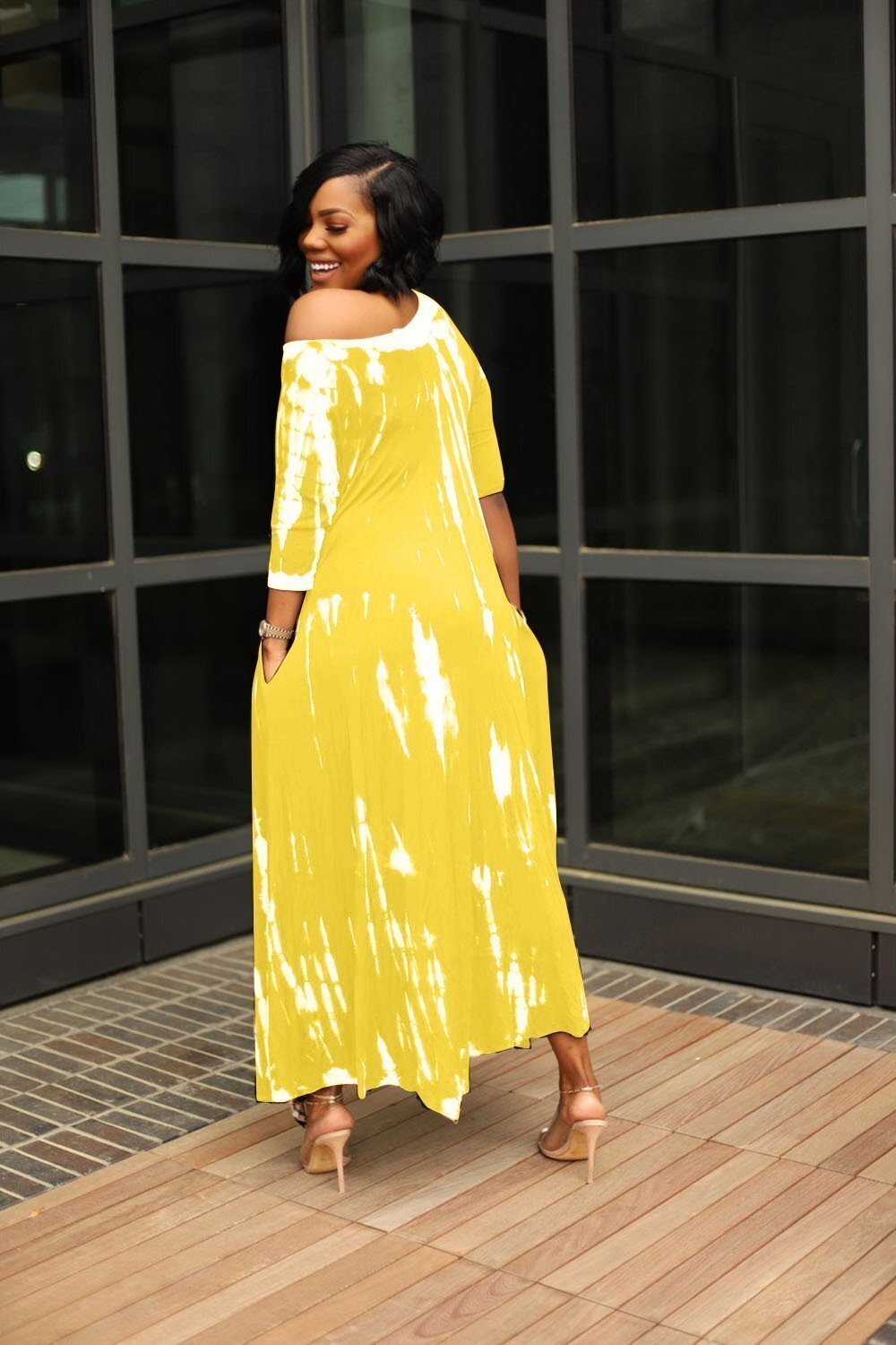 30% OFF🔥🔥💃Loose Graffiti Tie-Dye Pocket Midi Dress(Buy 2 Free Shipping)