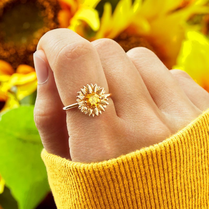(🔥New Year Early Sales 50% OFF) Change The World For My Daughter - Sunflower Ring
