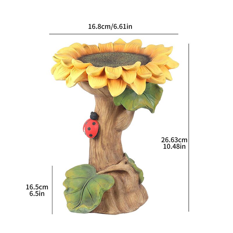 50% OFF💖Father's and Mother's Day💖 Sunflower Ladybug Bird Bathroom Garden Decoration（26.63*16.8*16.5 CM/10.48*6.61*6.5 IN）