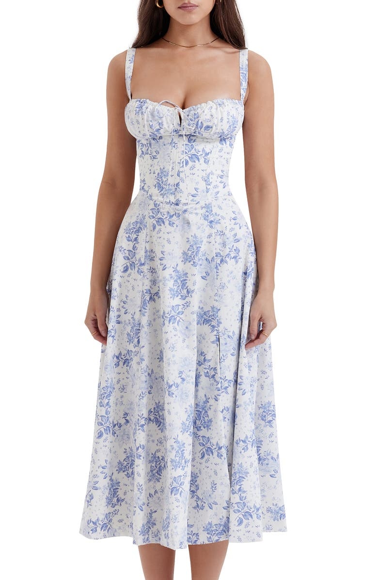 Comfortable Beauty – No Underwire-Print Bustier Sundress
