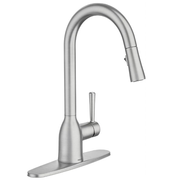 Moen Adler Spot Resist Stainless Zinc Pull Down Kitchen Faucet with Power Clean
