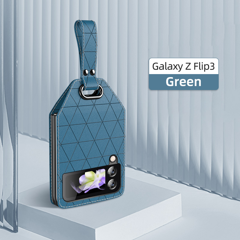 Rhombus Leather Hand Strap Holder Case Cover for Samsung