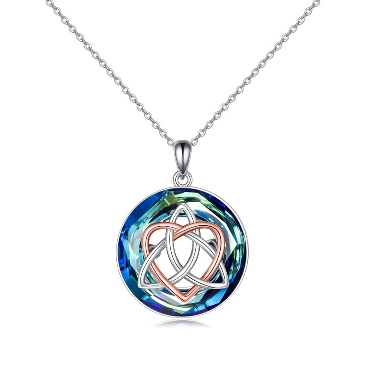 Sisters Crystal Love Irish Knot Necklace