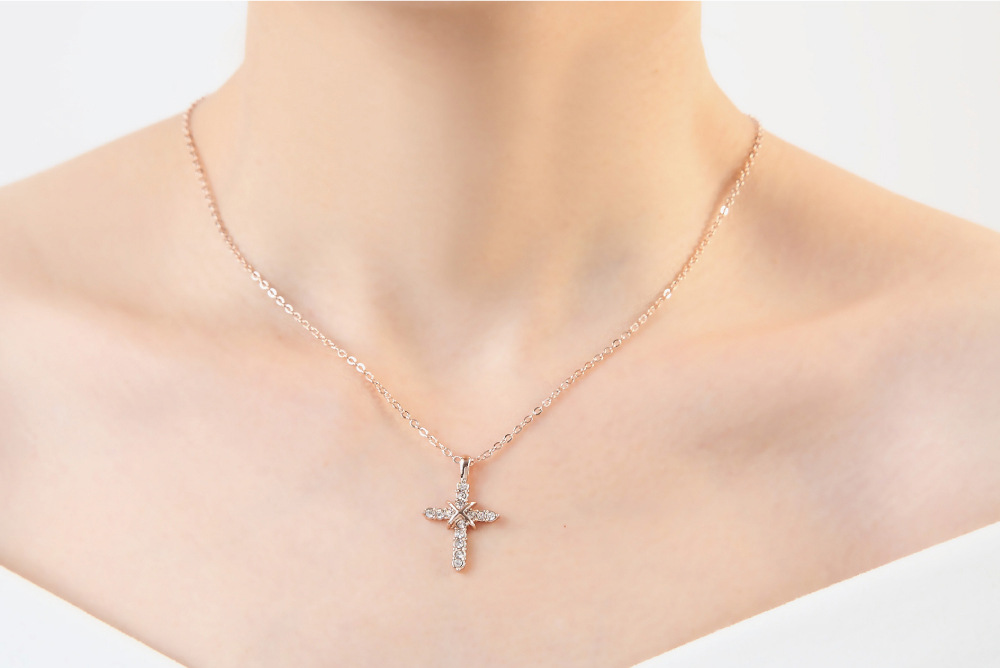(🔥Early Christmas Sale- SAVE 48% OFF) Women 18K Gold Plated Dainty Cross Necklace--BUY 3 GET 2 FREE & FREE SHIPPING