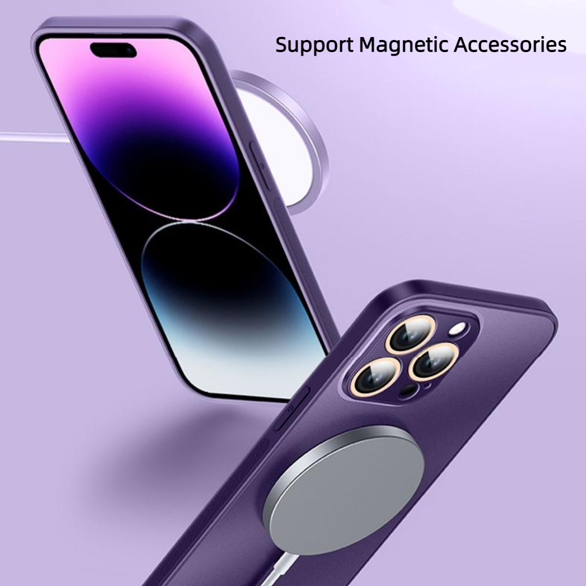 AG-Glass Frosted Magnetic Attraction Case Cover For iPhone