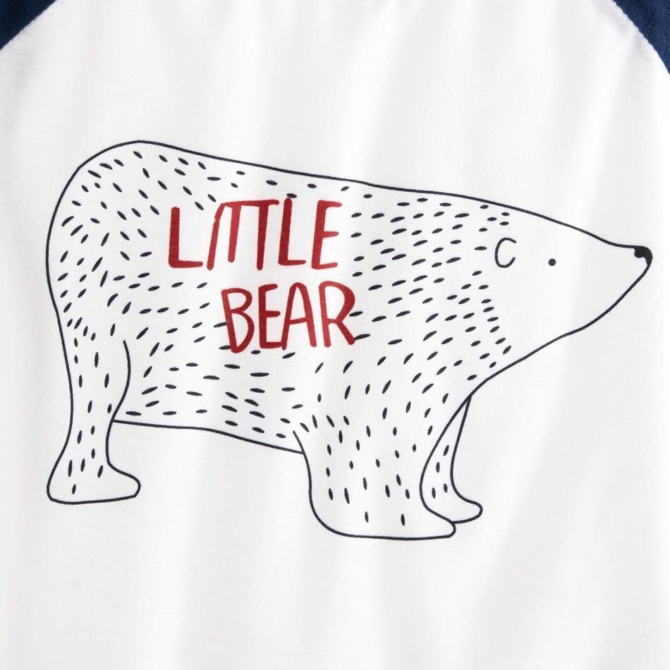 Little Bear Print Top and Plaid Family Matching Pajamas Set