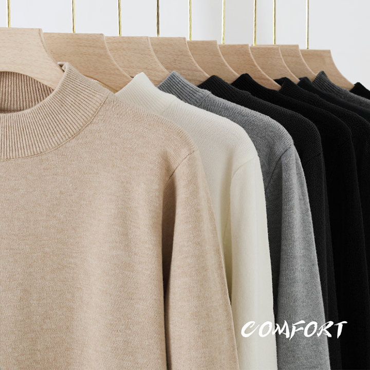 Men's Half Turtleneck Sweater - Casual Knit Pullover Clothing