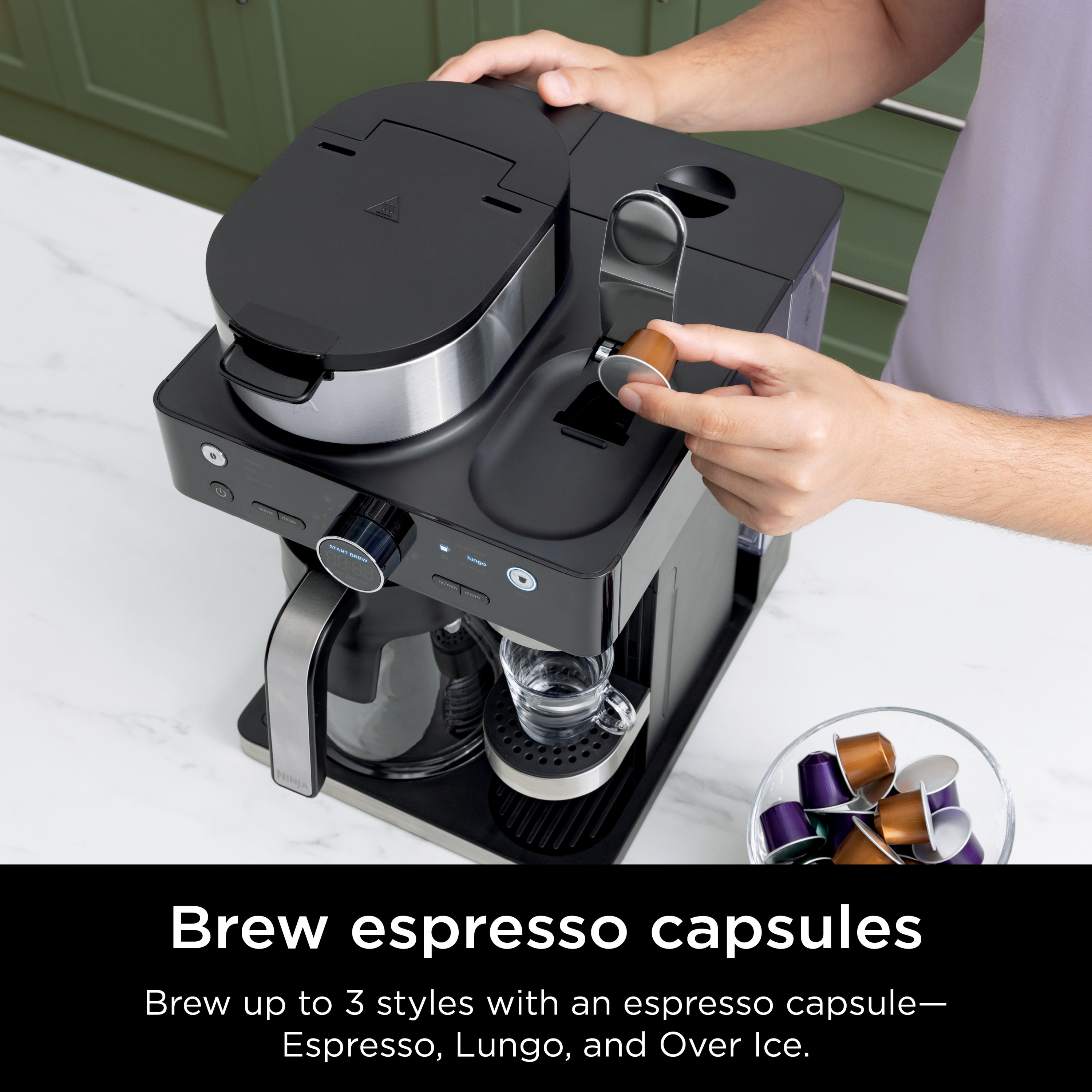 Ninja Espresso Coffee Barista System 3 Espresso Brew Styles Carafe Built-in Frother